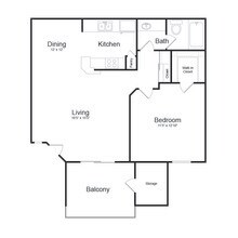 1 Bed 1 Bath B 315 315 floor plan